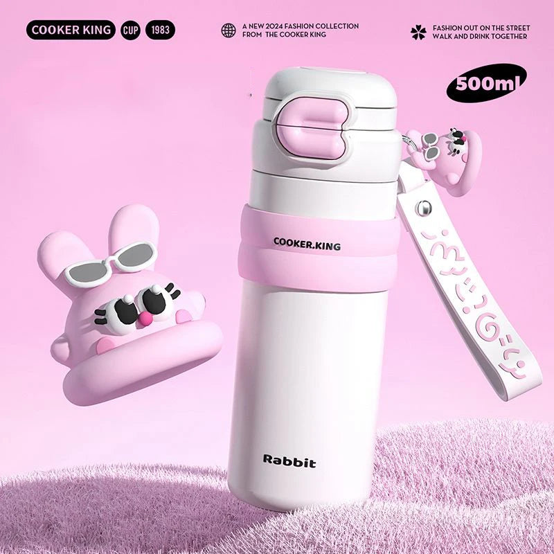 COOKER KING 500ml Stainless Steel Vacuum Insulated Water Bottle for Women, Leak-Proof Thermal Flask, Portable Travel Tumbler