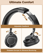 New Bee Wired Professional Studio Pro 50 DJ Headphones With Microphone Over Ear Hi-Res Studio Monitor Music Headset Earphone