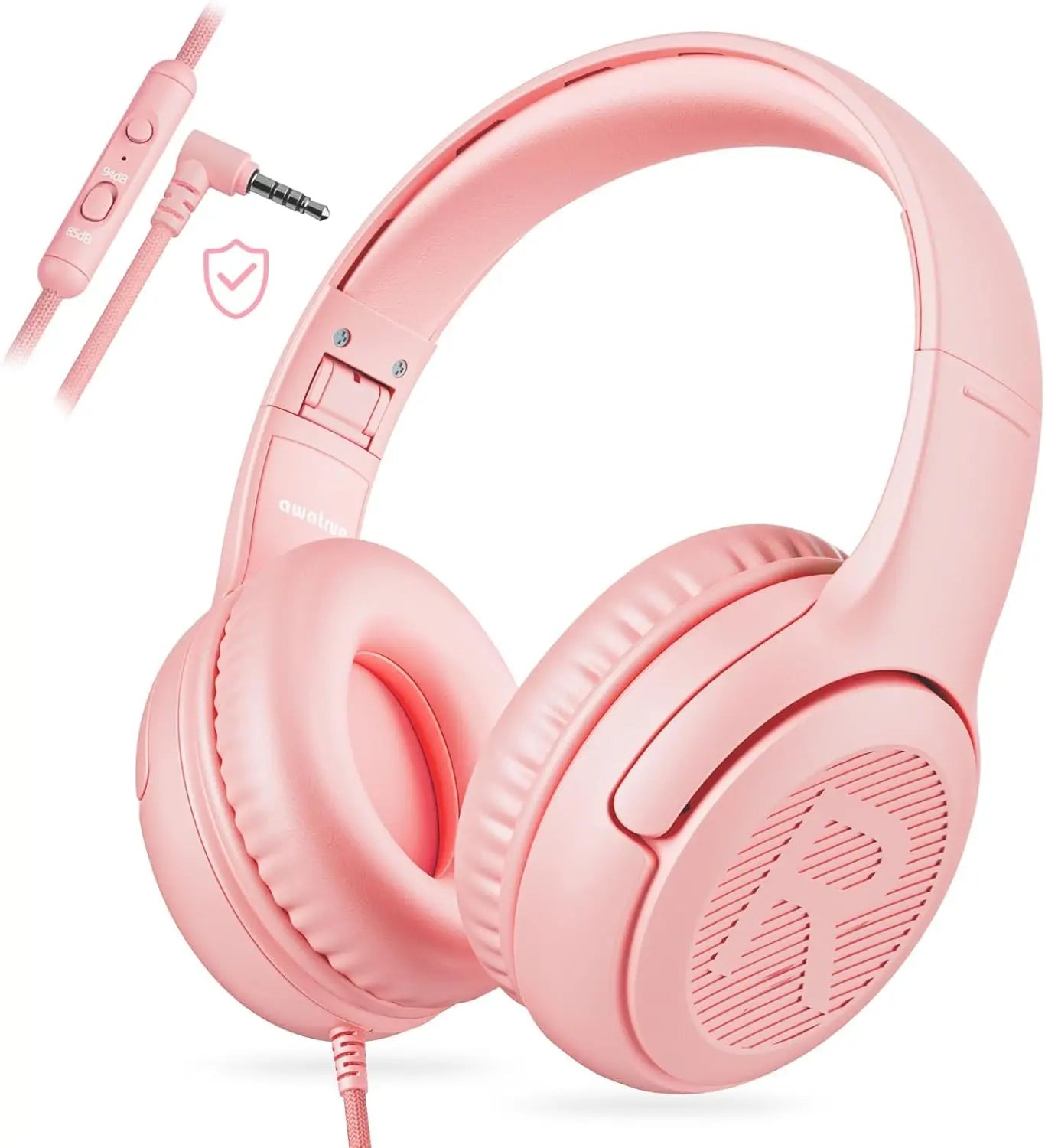 1/2/3Pcs AWATRUE AT2 Kids Headphones Wired Toddler Headsets with Mic Over-Ear Headphone Foldable on-Ear Design for PC,Laptop