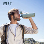 Tyeso Stainless Steel Sports Water Bottle Insulated Leak-Proof Portable Fitness Flask for Outdoor Workouts Travel Vacuum Flasks