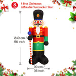 Christmas Inflatable Decorations - Branch Snowman, Santa Claus, Gingerbread Man, Gift Bag Snowman LED Light Lawn Decorations