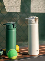 TYESO 600ML/750ML Thermos Water Bottle With Straw Stainless Steel Car Thermal Sports Cup Keeps Cold and Heat Thermal Travel Mug