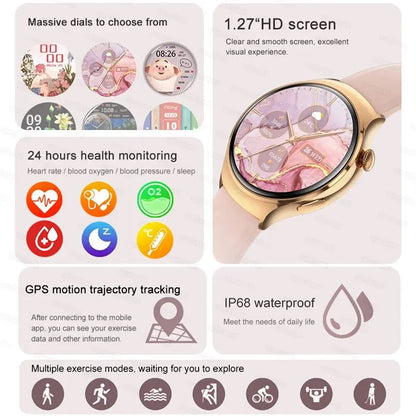 2025For HUAWEI Smart Watch Women GPS Trajectory Heart Rate Blood Pressure NFC Bluetooth Call 1.27inch AMLOED Smartwatches Ladies
