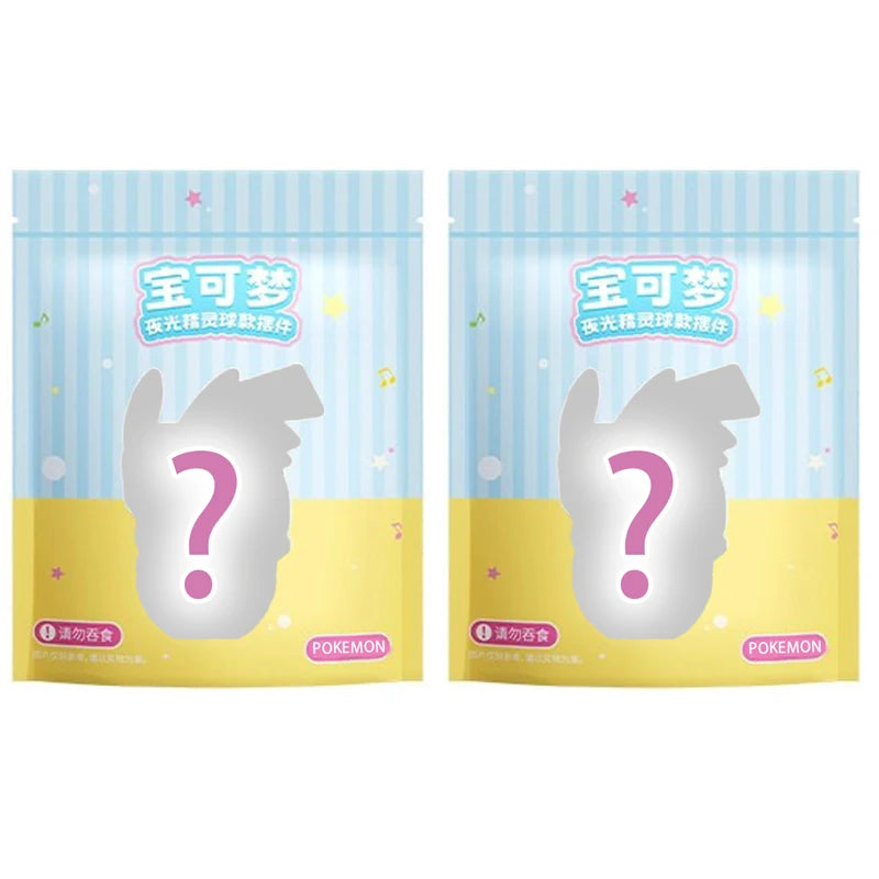 New Sell Pok é mon Series Blind Box Luminous Elf Ball Small Ornament Kawaii Cartoon Desktop Car Figurine Doll Toys Birthday Gift