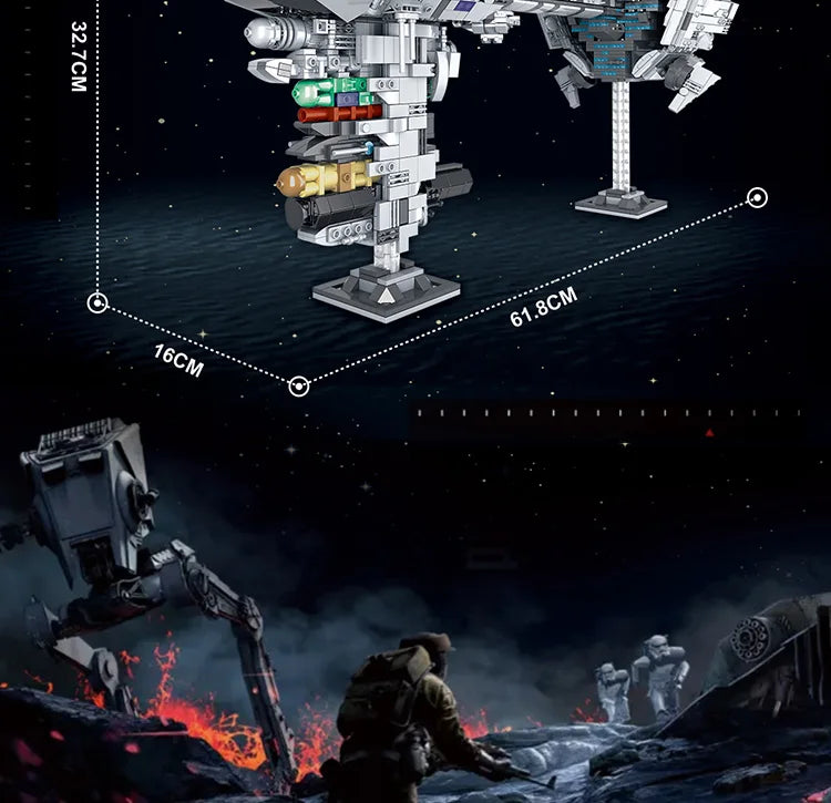 MOC-57273 Nebula Medical Corvette Frigate Building Blocks Movie Series Warship Kit Model Bricks Kid Toys Childrens Birthday Gift