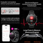 2025 New Health Analysis ECG+PPG Smart Watch Body Fat Uric Acid Blood Pressure Heart Rate Tracker NFC Smartwatch For Android IOS
