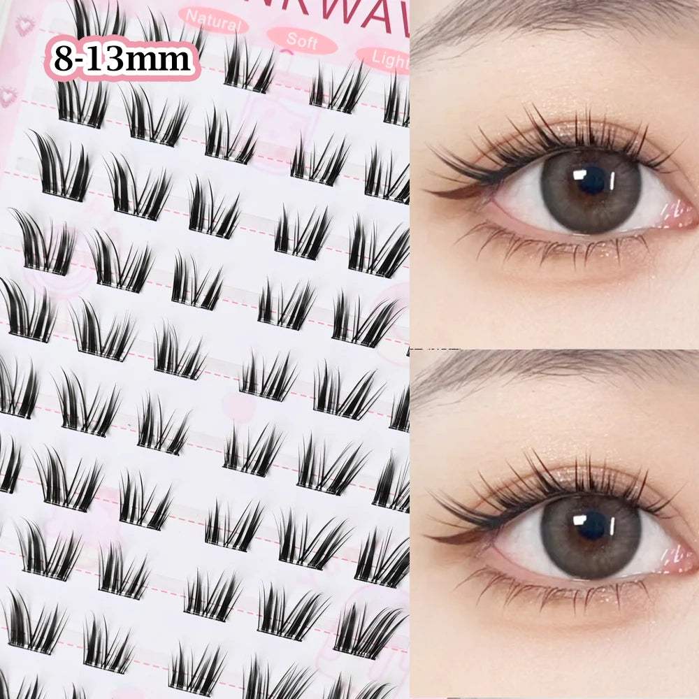 Upgraded Sunflower False Eyelashes No Glue Fake Lashes  Natural Reusable Band-Free Lashes Manga Lash Makeup Korean