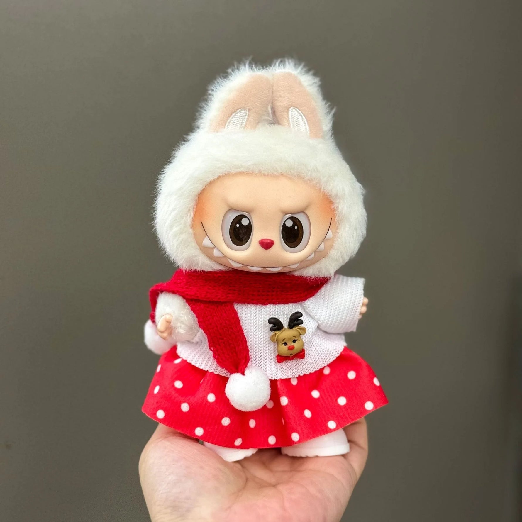 Labubu  Doll Christmas Outfit - Festive Holiday Costume Set, Cute Plush Santa Dress with Accessories for  Dolls (Clothes Only)