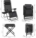 Homfa Folding Sun Lounger Set with Table