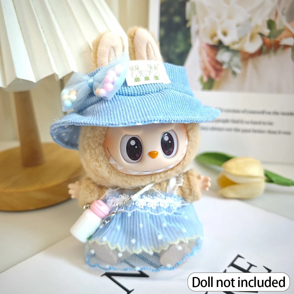 For 17cm Labubu V2 V1 Purple Dress Doll Clothes Outfit Accessories Idol Doll Clothing for Kid Gift Labubu Ropa