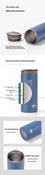 360/500ml Tyeso Stainless Steel Insulated Travel Mug Leak-Proof Direct Drink Water Bottle for Men Women Portable Car Coffee Cup