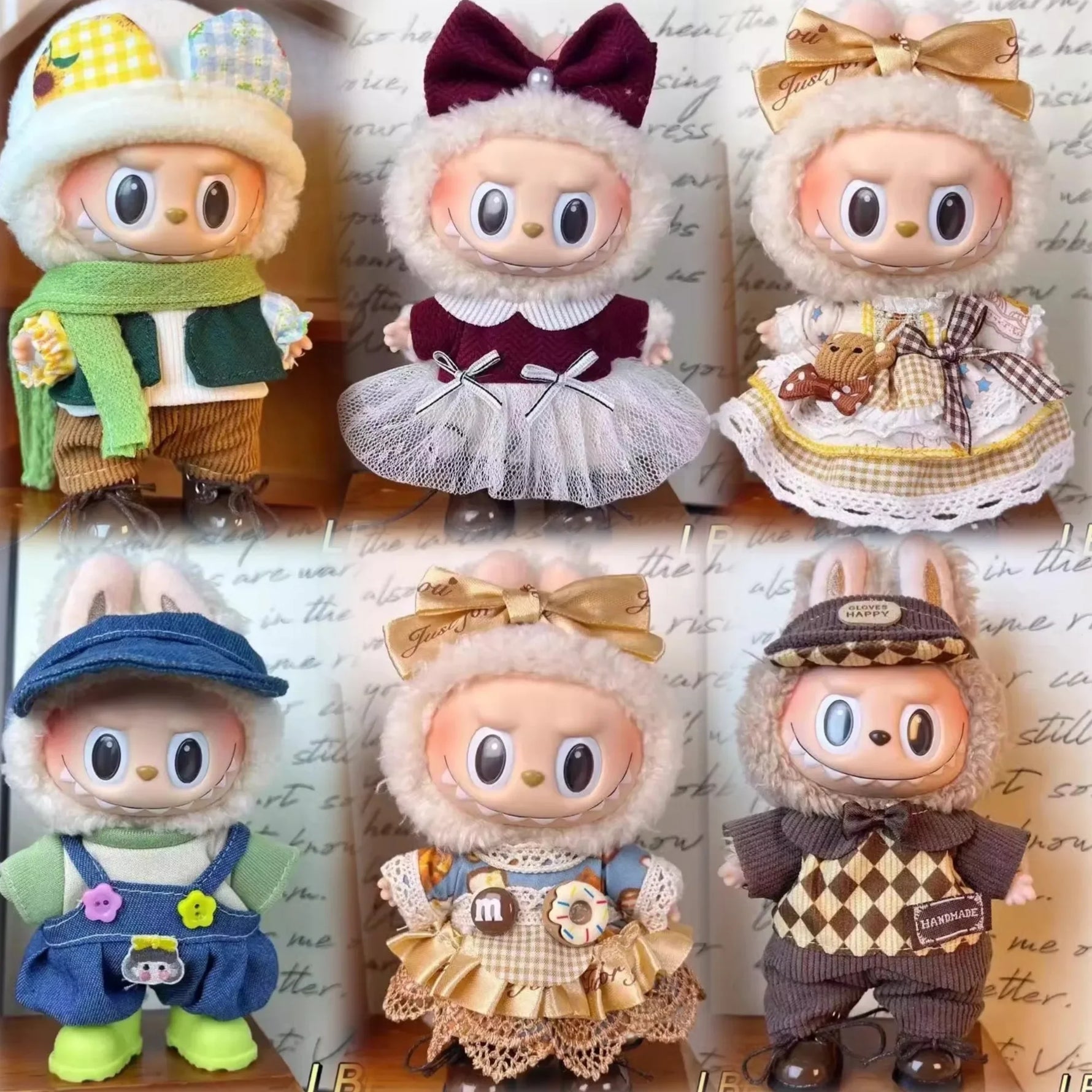 17cm Labubu V2 V1 Trendy Clothes Outfit Accessories Idol Doll Clothing for Kid Gift Labubu Ropa