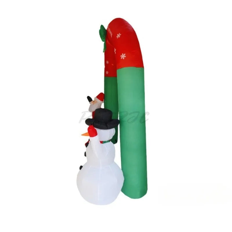 2.4m Christmas Scene Decorations Santa Claus Snowman Inflatable Arch Venue Arrangement Props