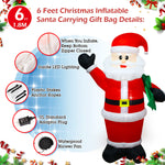 Christmas Inflatable Decorations - Branch Snowman, Santa Claus, Gingerbread Man, Gift Bag Snowman LED Light Lawn Decorations
