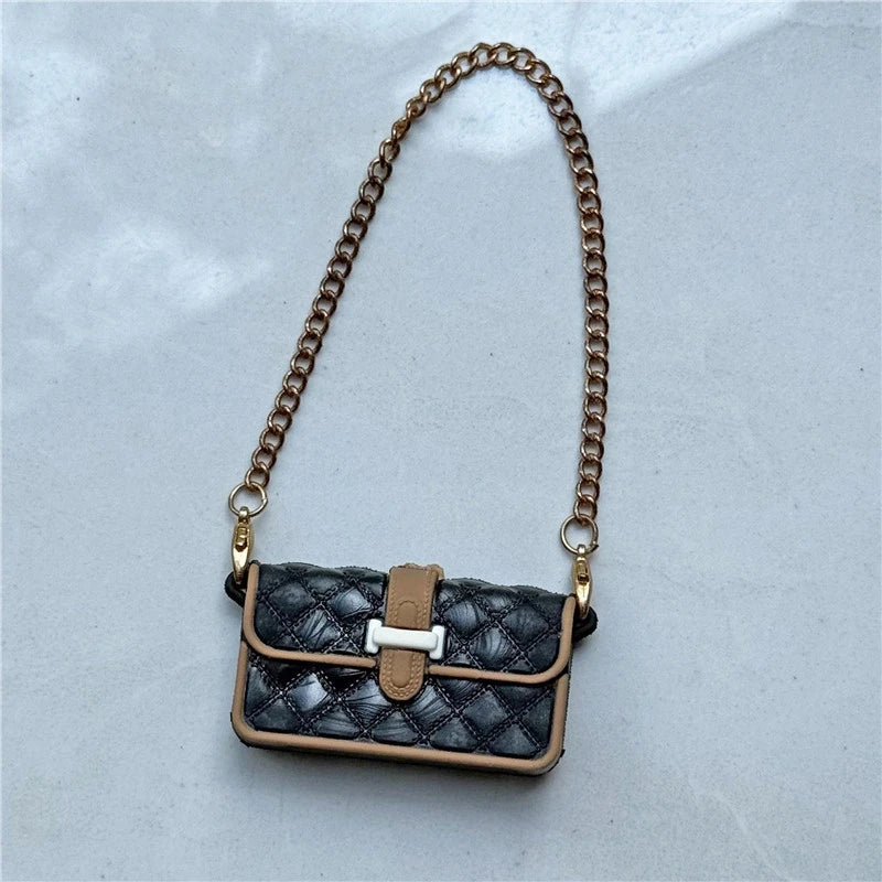 17cm For Labubu Doll Clothing Skirt Bowhair Accessory Set Retro Bib Pants Clothes Luxury Messenger Bag Shoes Set Sitting Party