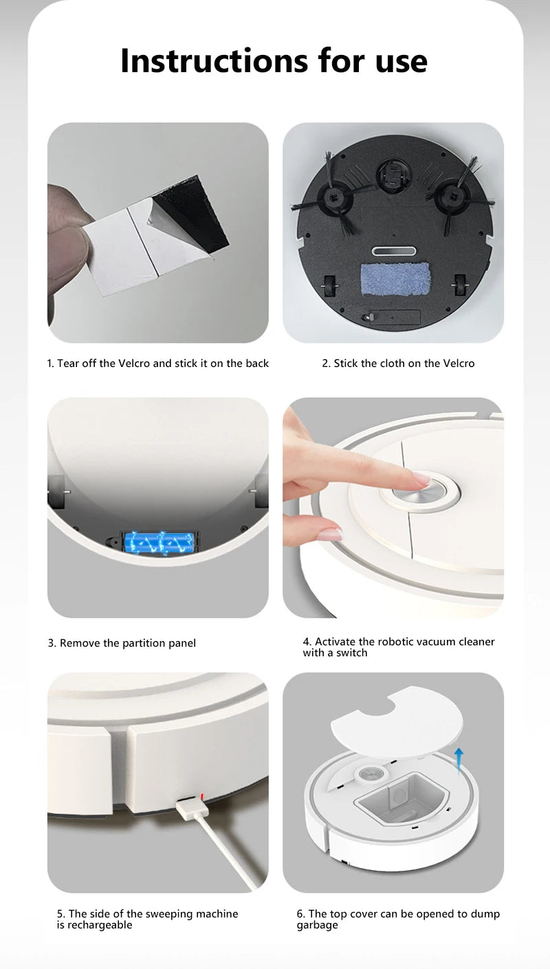 Xiaomi Smart Sweeping Robot 3-in-1 Smart Cleaner Household Rechargeable Fully Automatic Vacuum Cleaner 6000Pa Suction Pet Hair