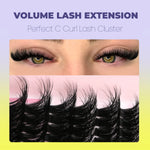 GROINNEYA Lashes Clusters Cat Eyelashes Wispy Individual Lashes Extensions Volume Fluffy Clusters Lashes DIY Eyelashes Makeup