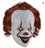 Horror Pennywise Joker Mask Cosplay Scary Creepy Evil Demon Clown Killers Latex Helmet Halloween Carnival Party Costume Props