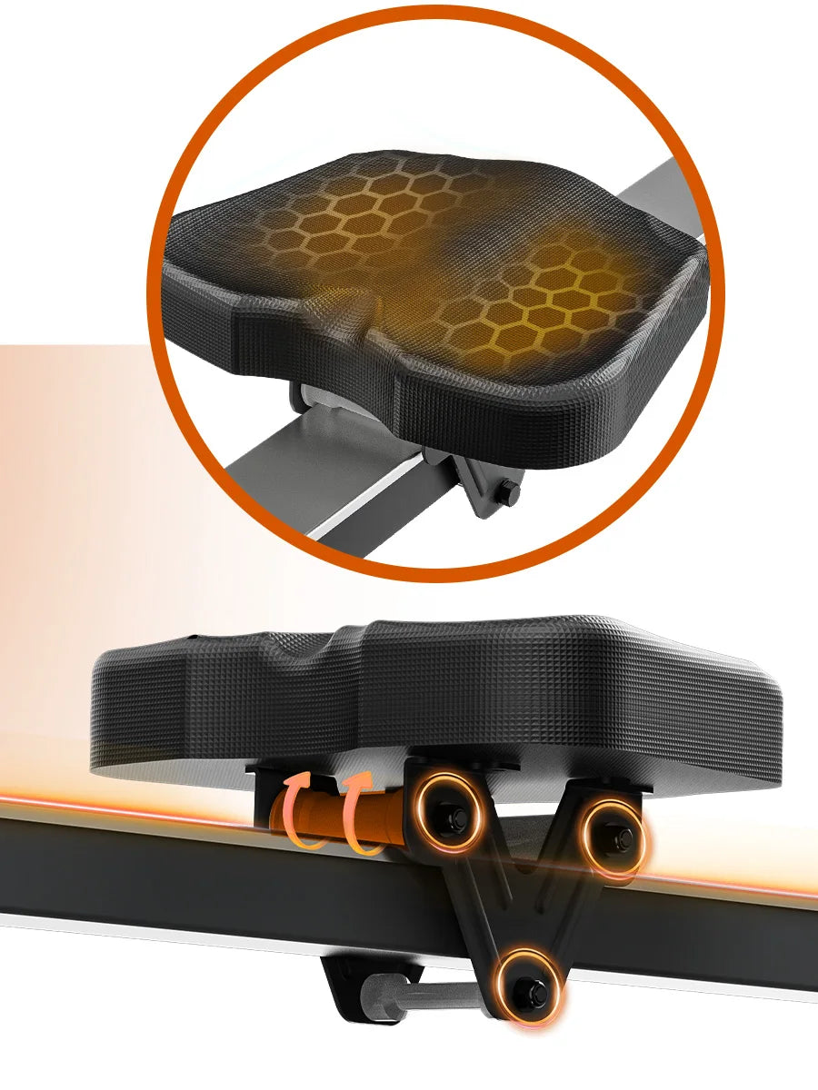 MettleMatic RM3 Foldable Rowing Machine, 300N Magnetic Resistance, 16 Levels, Bluetooth, 150kg Capacity