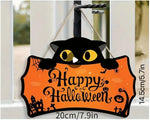 Halloween Decorations Peeping Black Cat Wooden Holiday With Rope Hanging Sign Holiday Dress Up Porch Hanging Ornaments