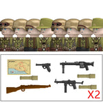 Military WW2 German Navy Armored Troops Building Blocks US 101st Britain Soviet Union Soldiers Infantry Weapons Bricks Toys Kids