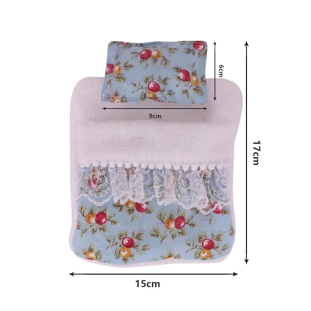 15-17CM Labubu Accessories Sleeping Bag Bed Cute Comfortable Floral Print Sleep Tool Indie Pop&Labubu Accessories Beautiful Toys