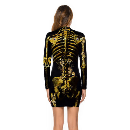 Women's Halloween Costume Dress Cosplay Nurse Costume Uniform Party Sexy Tight Skirt Dress For Female Skeleton Party Carnival