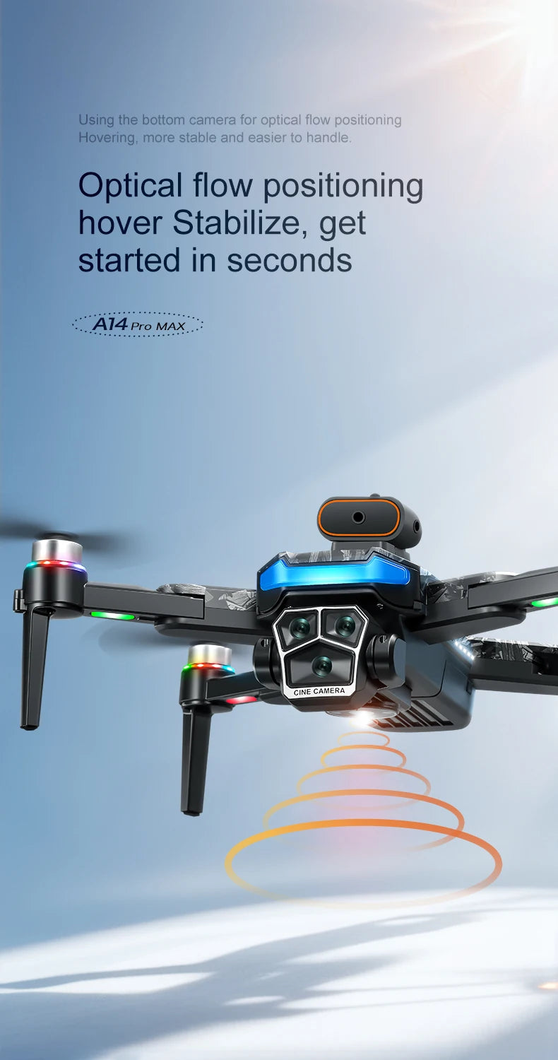 Xiaomi Mijia A14Pro max GPS Brushless 8K three Camera Optical Flow Obstacle Avoidance Foldable Quadcopter RC Distance Drone Toys