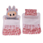 15-17CM Labubu Accessories Sleeping Bag Bed Cute Comfortable Floral Print Sleep Tool Indie Pop&Labubu Accessories Beautiful Toys