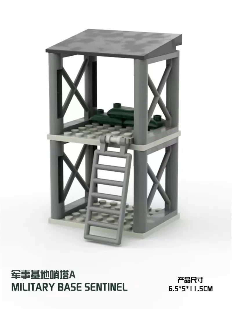 WW2 Army Military Base Model Building Kits Boys Toys Gifts Army Supplies Military Construction Building Blocks Sets