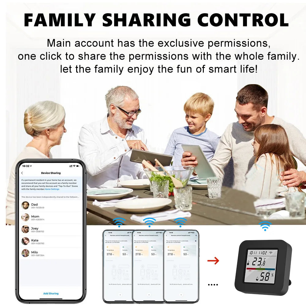 Tuya Smart Universal IR Remote With Temperature Humidity Sensor for Air Conditioner TV AC Works with Alexa Google Home Yandex