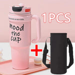1000ML Thermal Water Bottle 32oz Large Capacity With Straw Stainless Steel Thermos Bottle Cold and Hot Thermos Cup