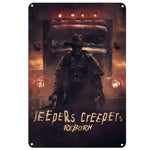 1PC Halloween Metal Sign Horror Movie Theme Shabby Iron Painting Tin Signs Wall Art Man Cave Film Theater Club Home Decoration