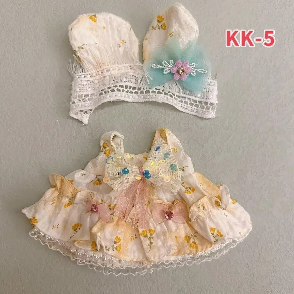 20cm Plush Doll'S Clothes Outfit Accessories For Korea Kpop Exo Labubu Idol Dolls Lolita set cute little princess skirt Clothing