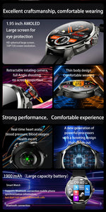 Origianl H99 Smartwatch Amoled 4G Smart Watch Men Students With 190° Rotary Camera GPS Position WIFI Connect Google Play Store