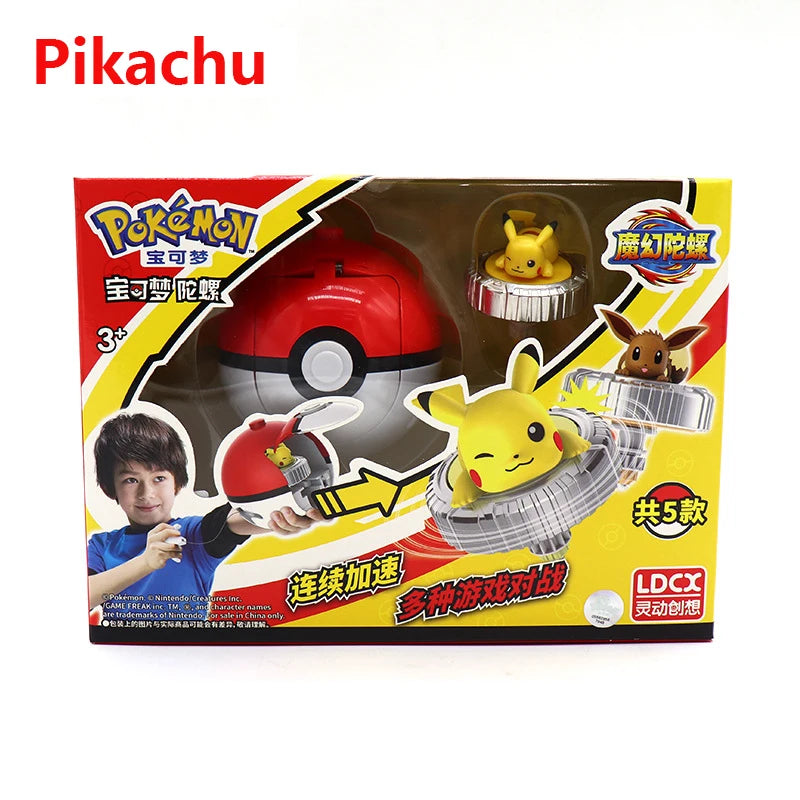 Genuine Pokemon Toys Ball Battle Gyro Pikachu Charmander Squirtle Mew Action Figure Model Pokeball Birthday Gift For Childre