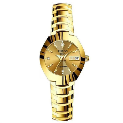 Gorgeous beautiful women's watch personality chic fashion all durable high-end atmosphere gentle trend double calendar durable c