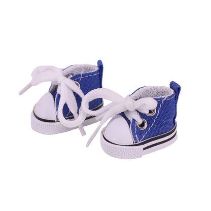 3.8cm Doll Shoes Solid Color Pop Lace up Canvas Shoe PU Shoes For 17cm Labubu Doll Clothes Accessories,Girl's Toys Clothing Gift