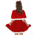 Red Sexy Christmas Uniforms Women's Santa Dress Adult Role Playing Outfit With Shawl Party Performance Fancy Clothing
