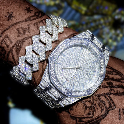 Iced Out Watch for Men Gold Watch for Men Hip Hop Fashion Cool Bling Bling Gold Diamond Luxury Mens Watch Dropshipping Relogio
