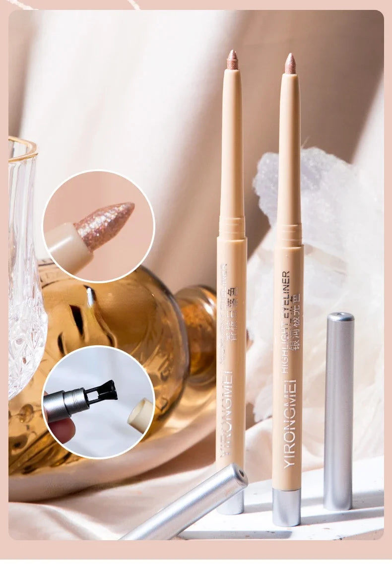 Glitter Eyeshadow Pen Pearlescent Matte Diamond Eyeliner Pen Waterproof Highlight Brighten Silkworm Makeup Pencil Shiny Eyelids