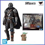 In Stock Genuine Bandai S.H.Figuarts SHF Star Wars The Mandalorian Grogu Mandalorian Darksaber Anime Action Figure Model Toys