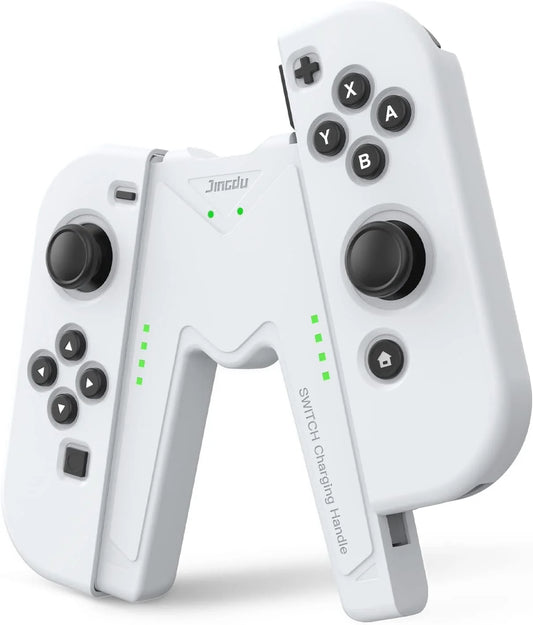 Switch Joy-Con Charging Grip for Switch & OLED Model, Play While Charging, Portable V-Shaped Switch Joy-Con Controller Charger