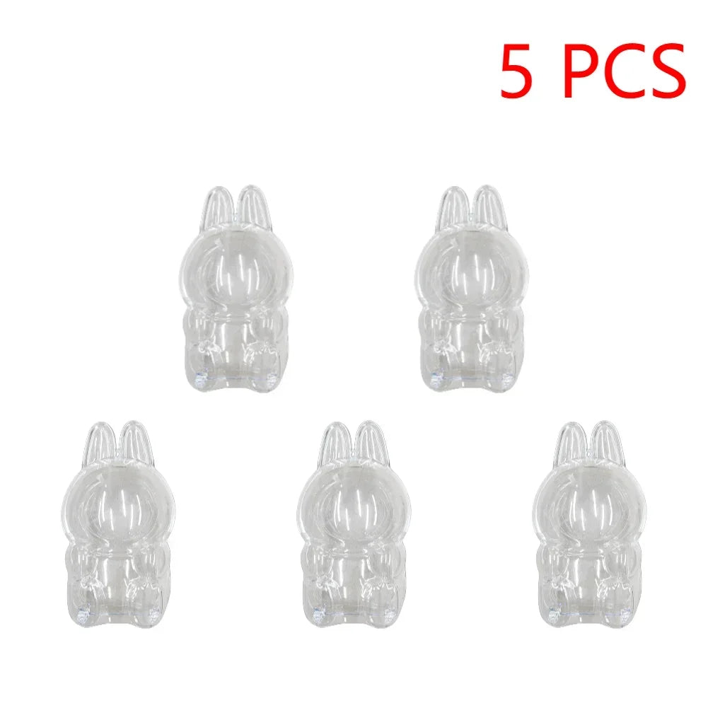 Transparent Macaron Doll Case For Labubu - Popmart Bubble Mart Storage Box, Dustproof Cover for Elf, Christmas New Year Gift