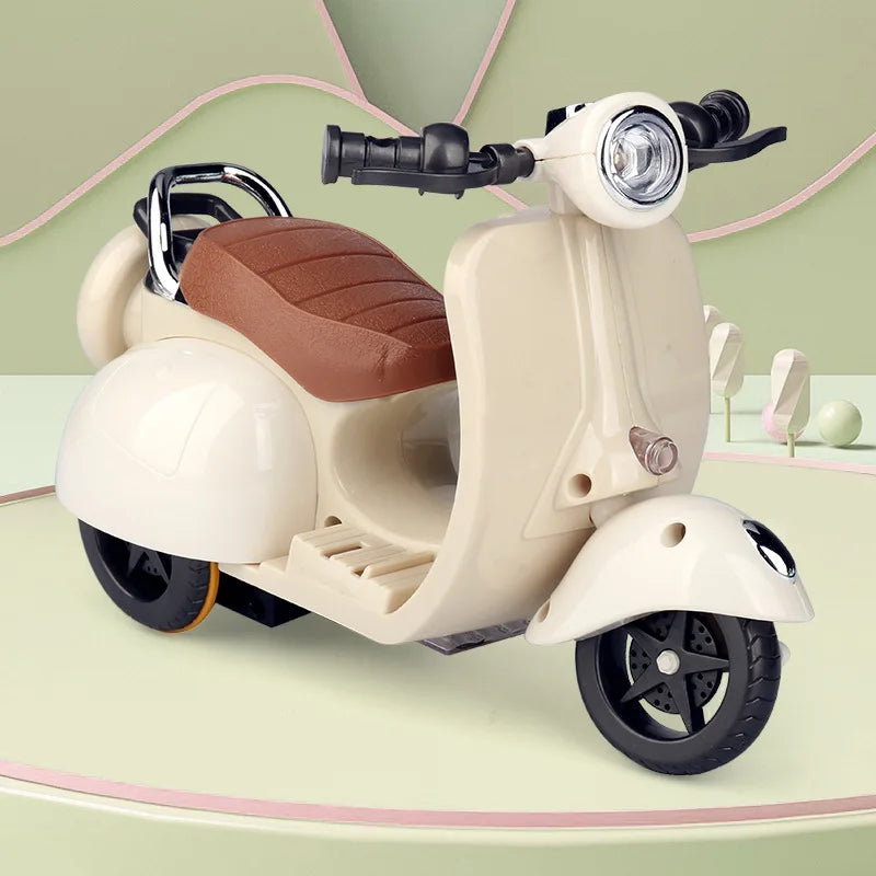 Mini Electric Motorcycle Children's Toy for Labubu Retro Dazzling Spin Toy Motor for Doll Cotton Doll Pet Toys  Birthday Gift
