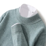 100% Pure Wool Sweater For Men, Half High Neck Knitted Pullover, Long Sleeved Casual Autumn Winter Thick High-End Sweater Warmth