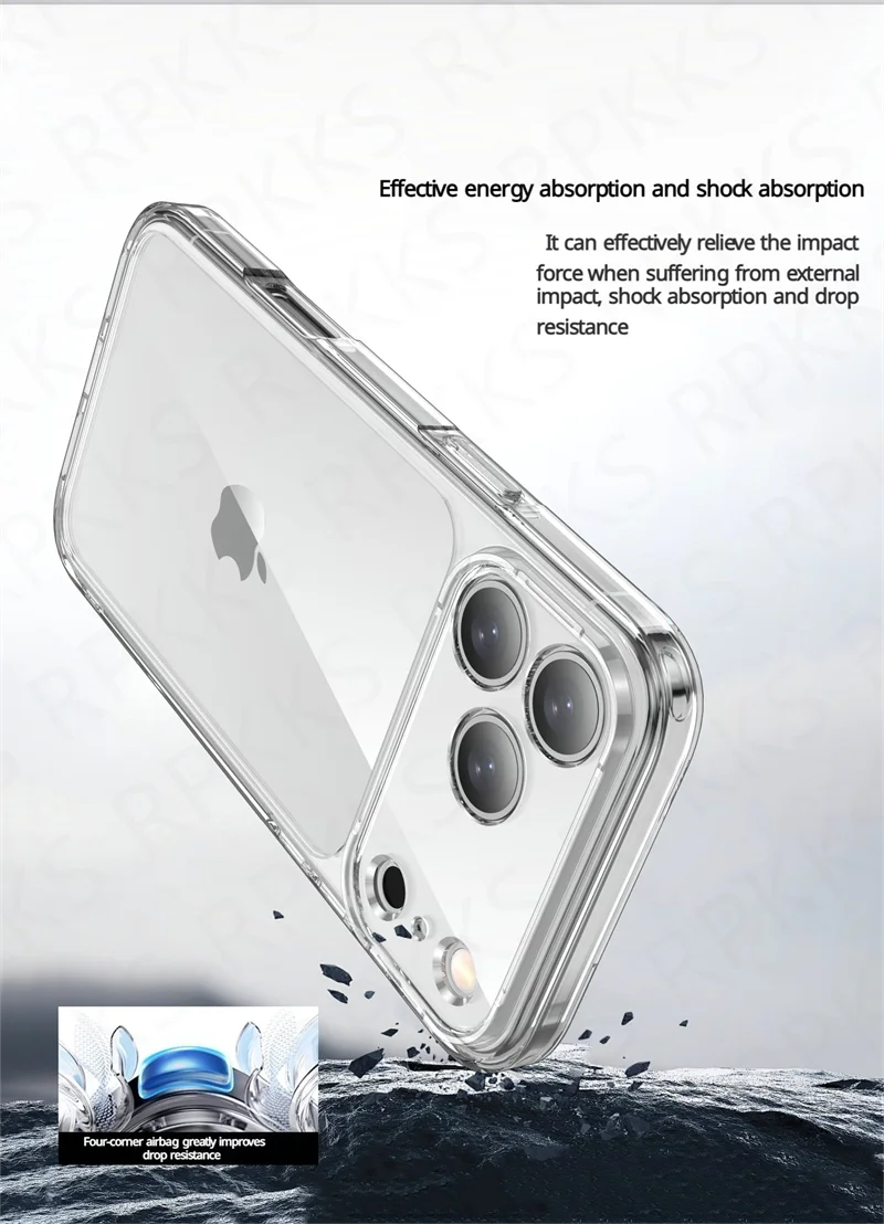 Luxury Hybrid Transparent Shockproof Phone Case For iPhone 17 Pro Max 17 Air 17Pro Max Clear Hard Acrylic Protective Back Cover